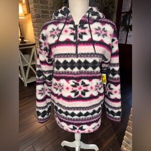 MNY Marc New York Performance Aztec Fleece Hoodie Size S Women’s New
